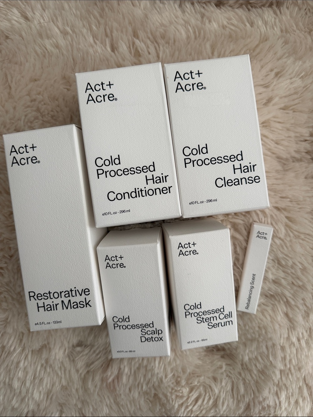 Act+Acre Cold Processed Hair Care Set — White